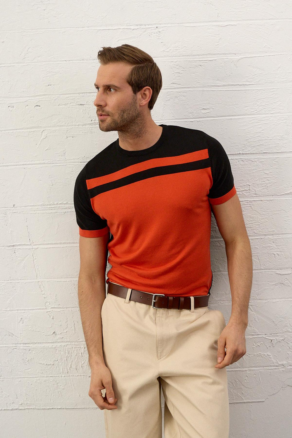 Erkek Renkli Slim-Fit Yazlık Triko Tişört Siyah 5018DNGR1