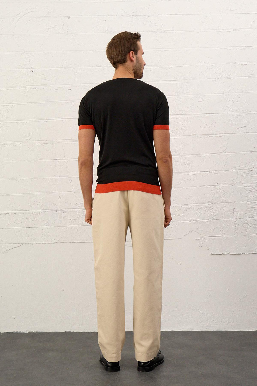 Erkek Renkli Slim-Fit Yazlık Triko Tişört Siyah 5018DNGR1