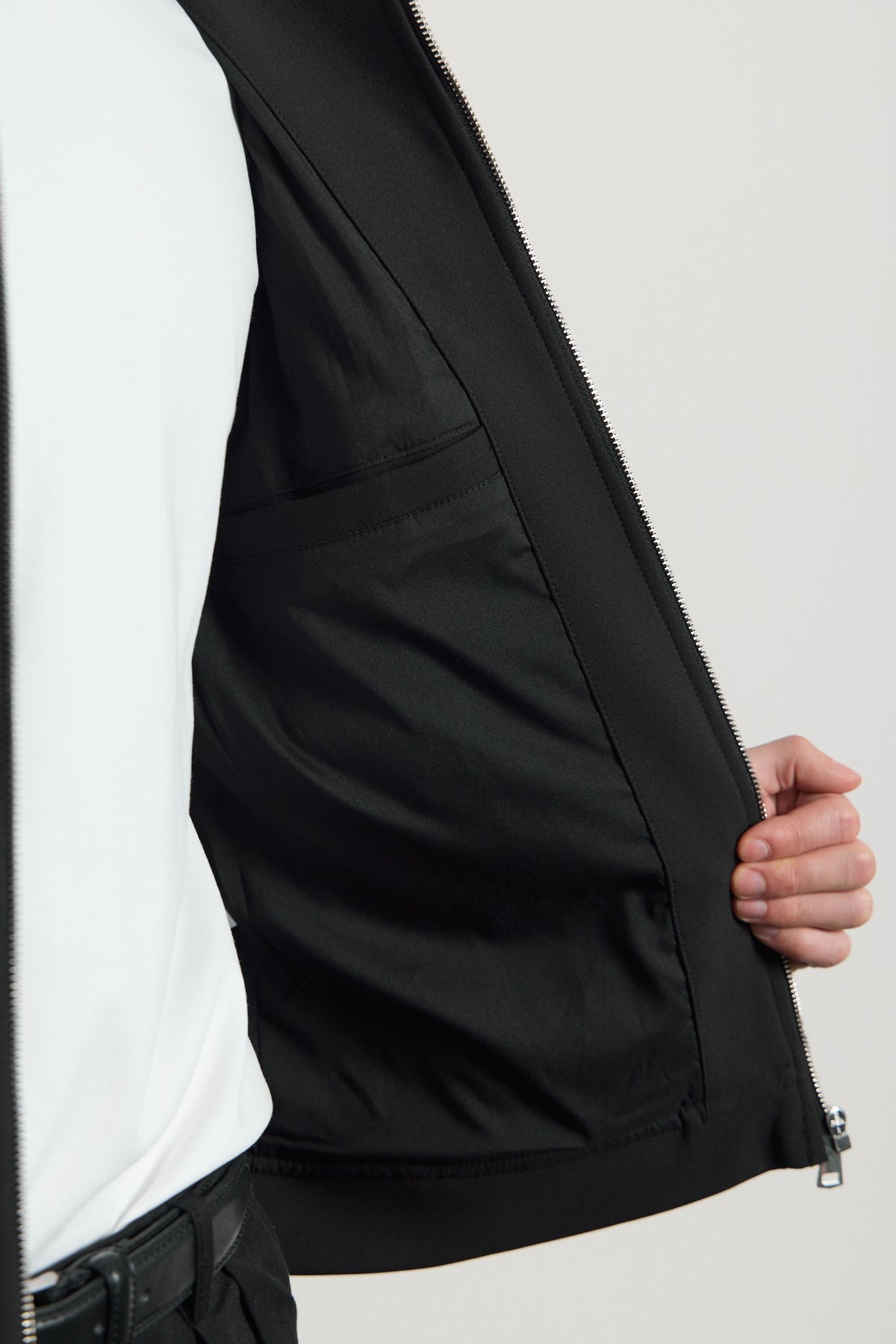 Erkek Standart Kalıp Gömlek Yaka Ceket Siyah