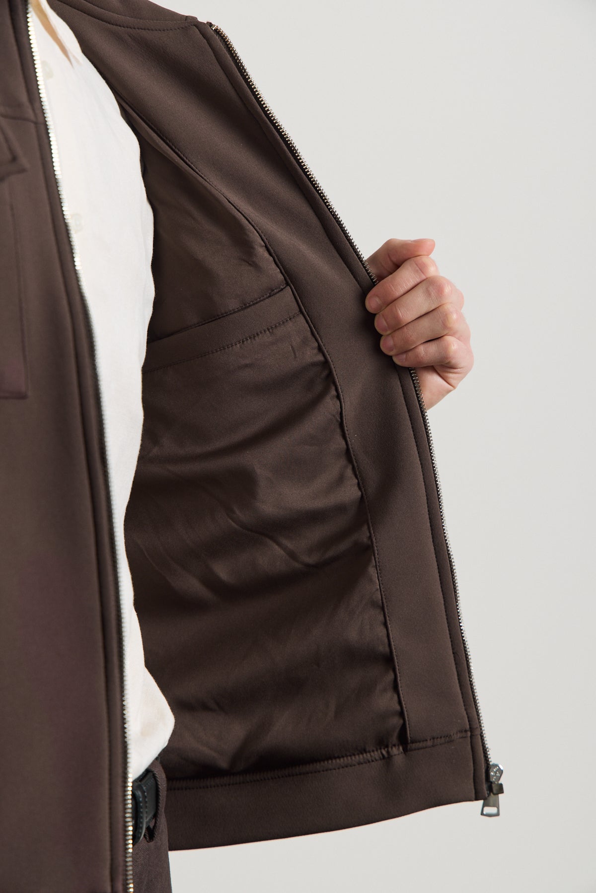 Erkek Standart Kalıp Gömlek Yaka Ceket Kahverengi