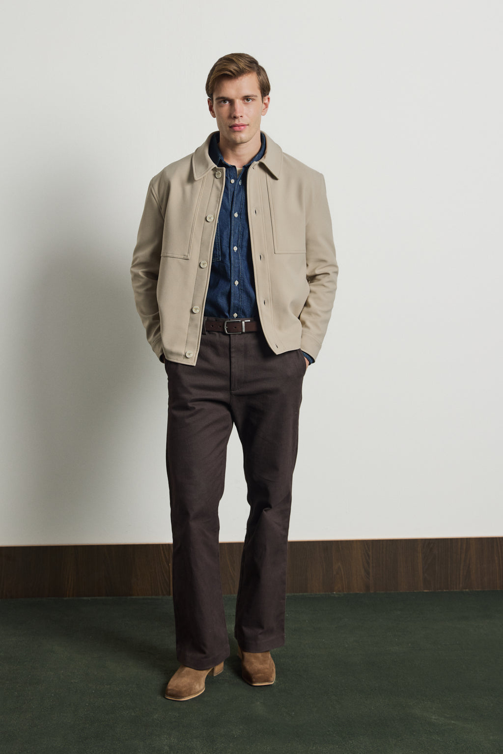 Erkek Yumuşak Dokulu Ceket Bej