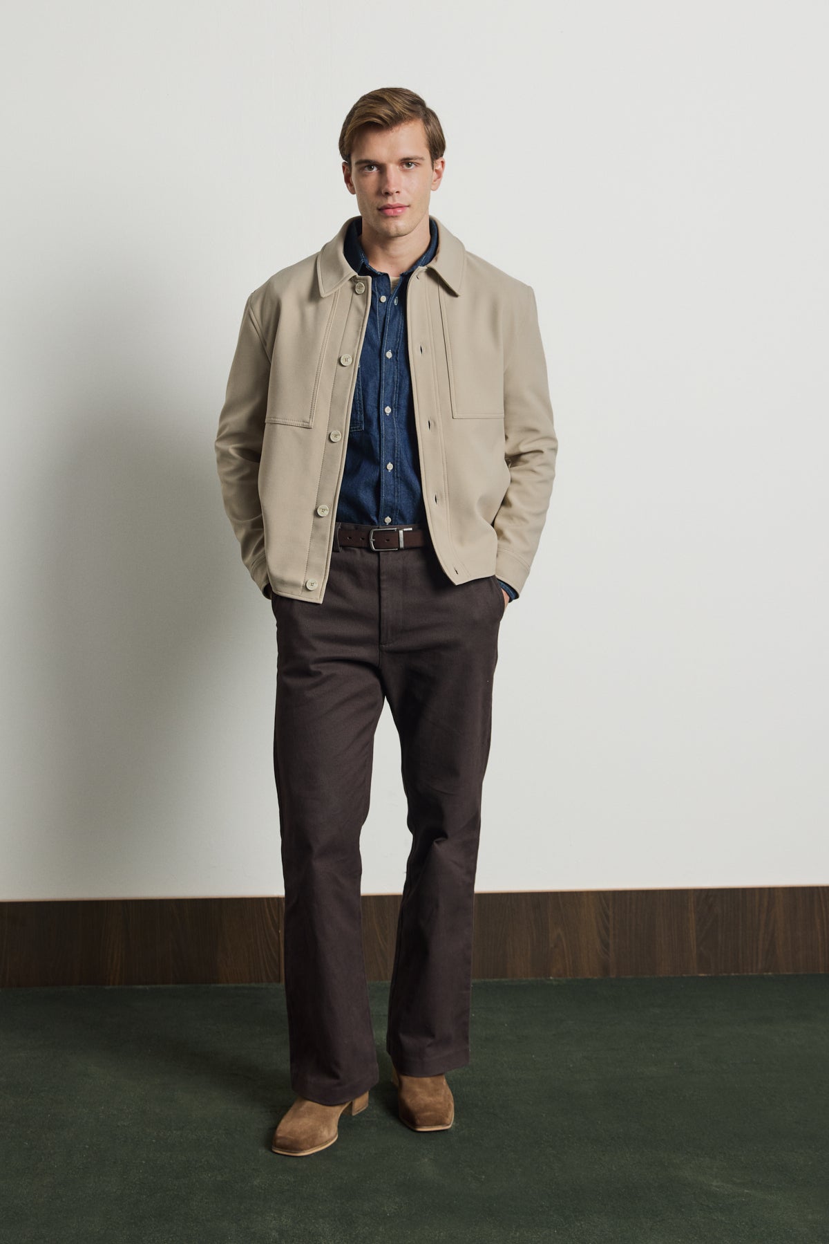 Erkek Yumuşak Dokulu Ceket Bej