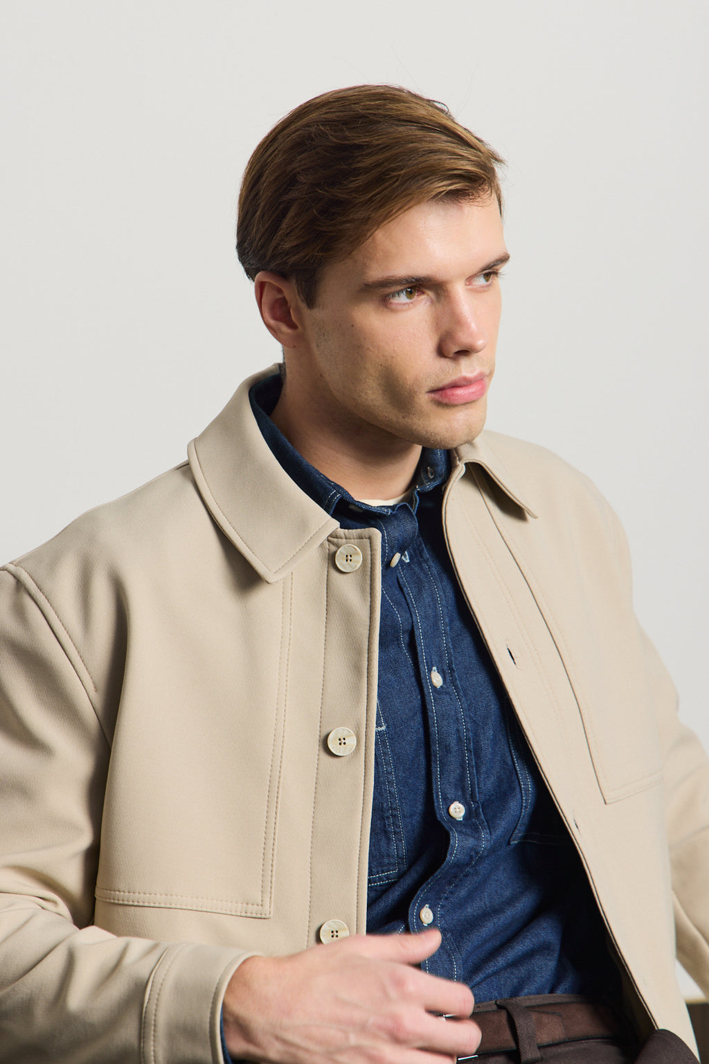 Erkek Yumuşak Dokulu Ceket Bej