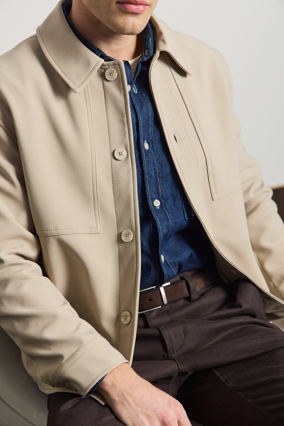 Erkek Yumuşak Dokulu Ceket Bej