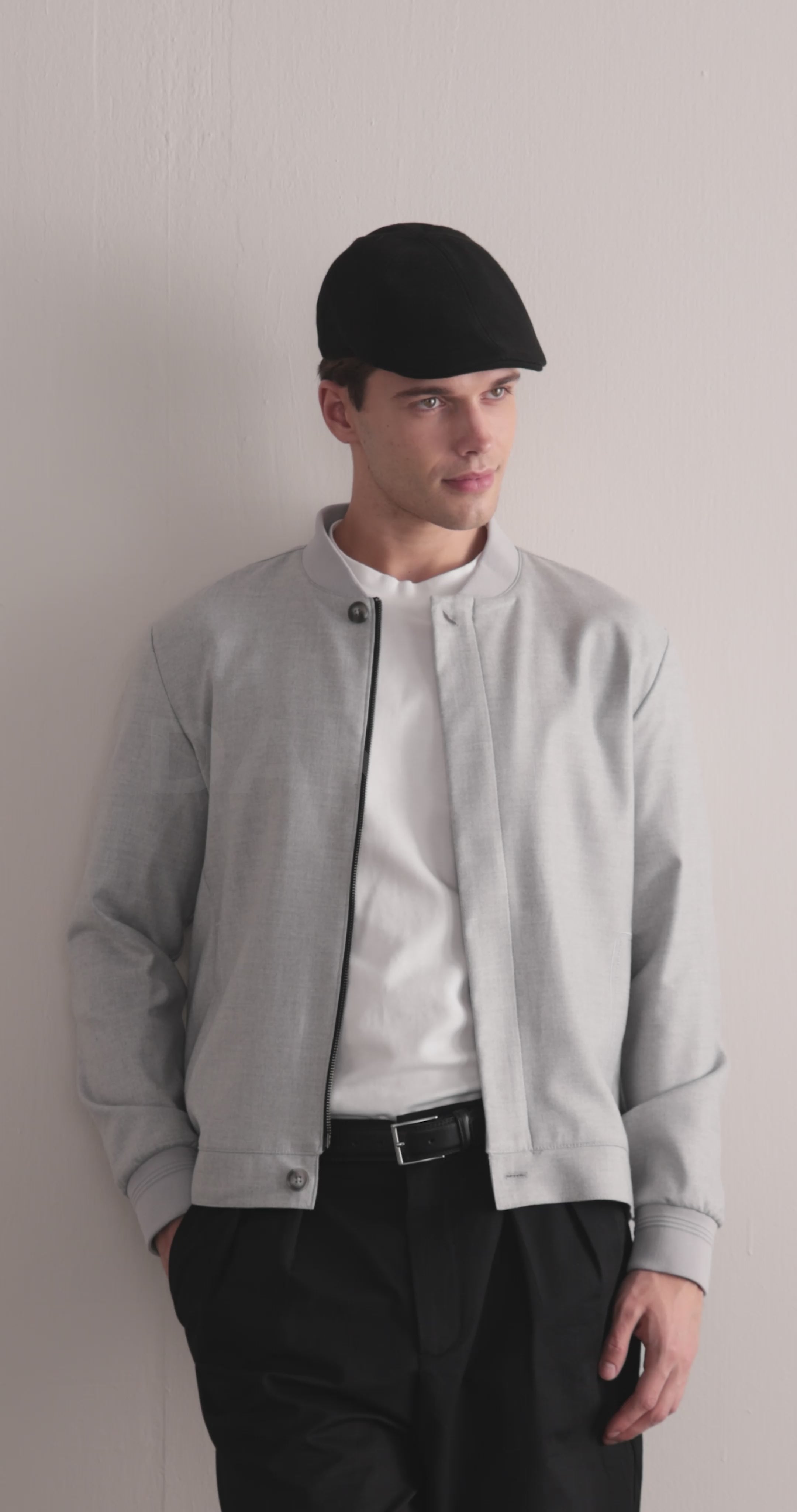 Erkek Poliviskon Özel Kumaş Ceket Gri